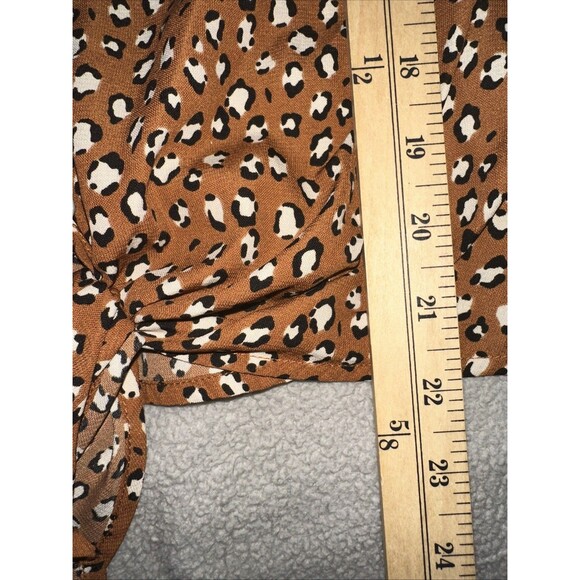 West Kei Orange Leopard Print 3/4 Sleeve Blouse Size Small - Picture 9 of 10